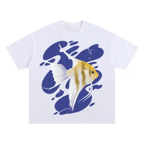 Angelfish Oversized White Graphic Tee