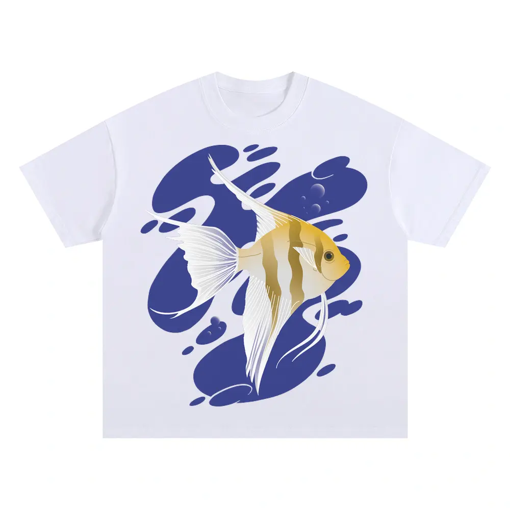 Angelfish Oversized White Graphic Tee