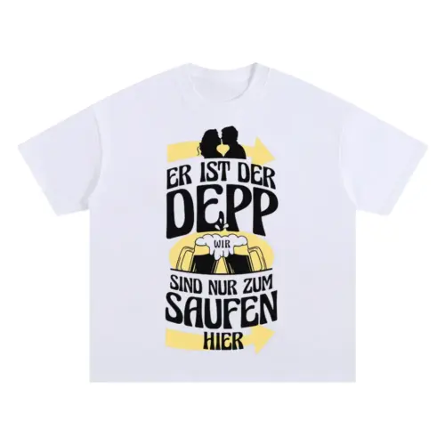 Weddingbeer Oversized White Graphic Tee