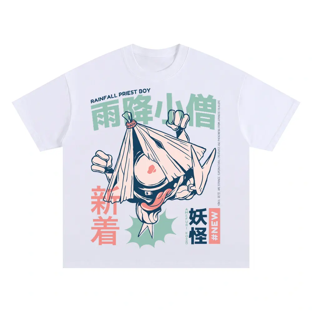 Amefuri Kozo Yokai Oversized White Graphic Tee