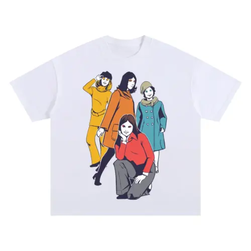 60 S Girl Oversized White Graphic Tee