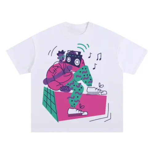 80 Scharacter Oversized White Graphic Tee