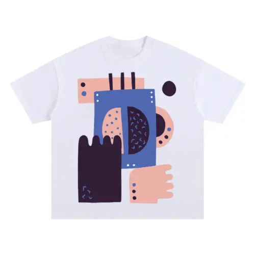 Abstract Coffee A Oversized White Graphic Tee