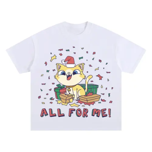 All For Me Oversized White Graphic Tee