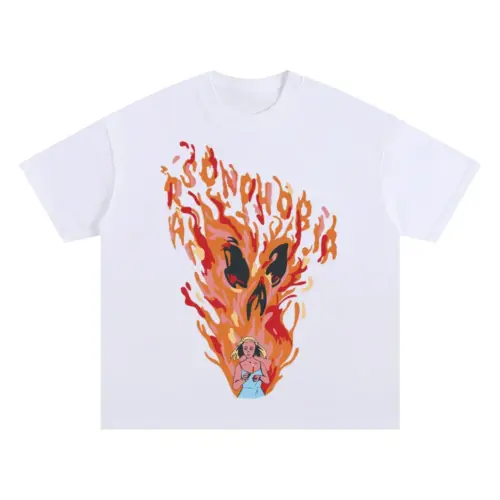 Arsonphobia Oversized White Graphic Tee