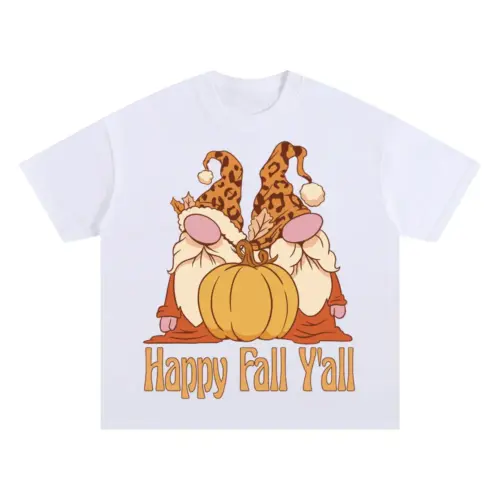 Autumngnomes Oversized White Graphic Tee