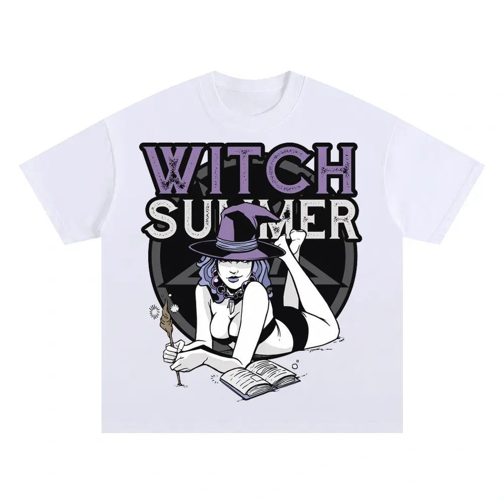 Witch Summer Oversized White Graphic Tee