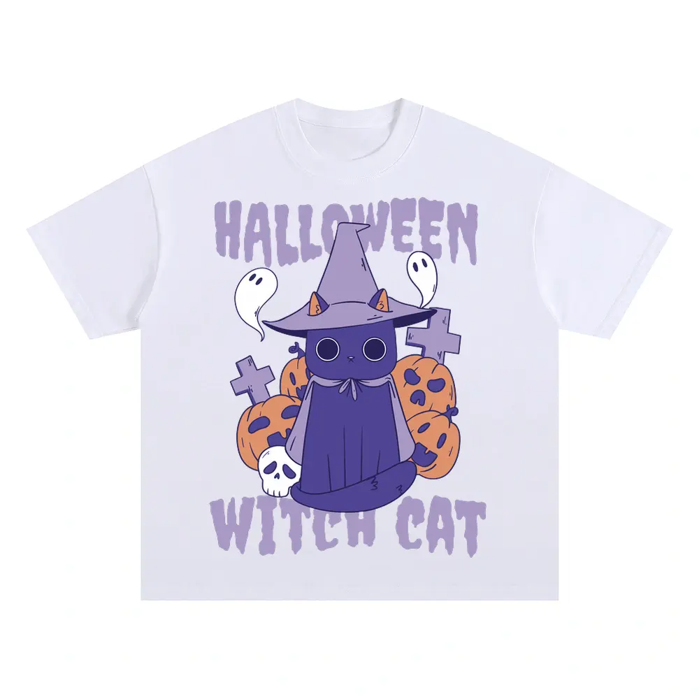 Witchcat Oversized White Graphic Tee