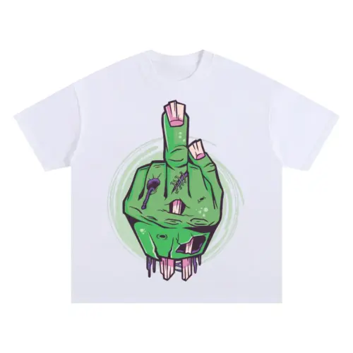 Zombiehand Oversized White Graphic Tee