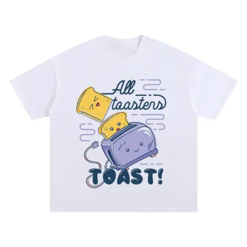 All Toasters Toast Oversized White Graphic Tee