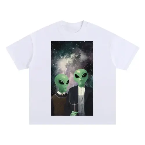 American Gothic Phonecase B Oversized White Graphic Tee