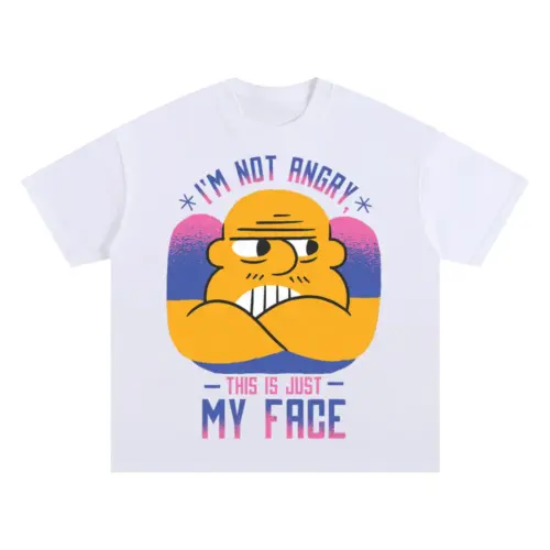 Angryman Oversized White Graphic Tee