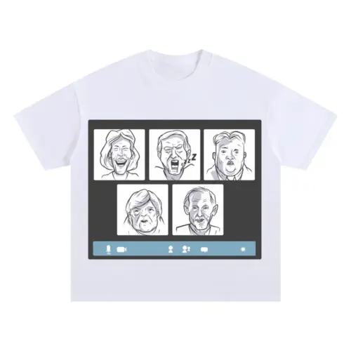 Zoommeeting Oversized White Graphic Tee