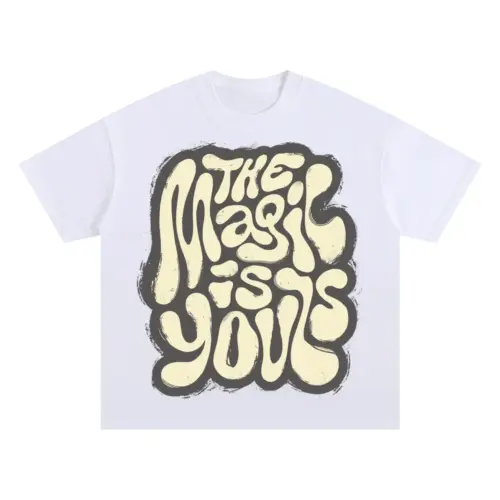 02 Lettering The Magic Is Yours Si Oversized White Graphic Tee