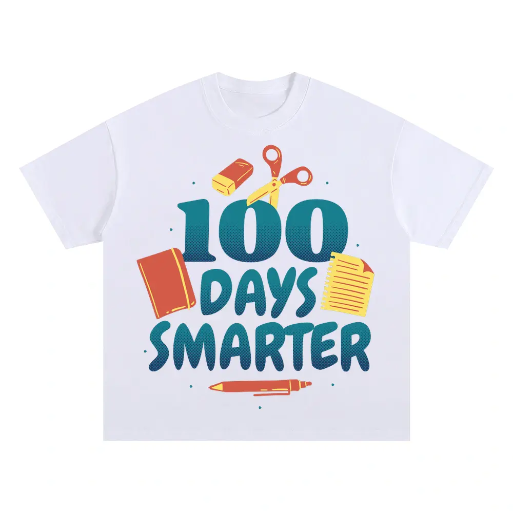 100 Days Oversized White Graphic Tee
