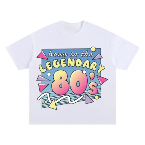 80 S Oversized White Graphic Tee