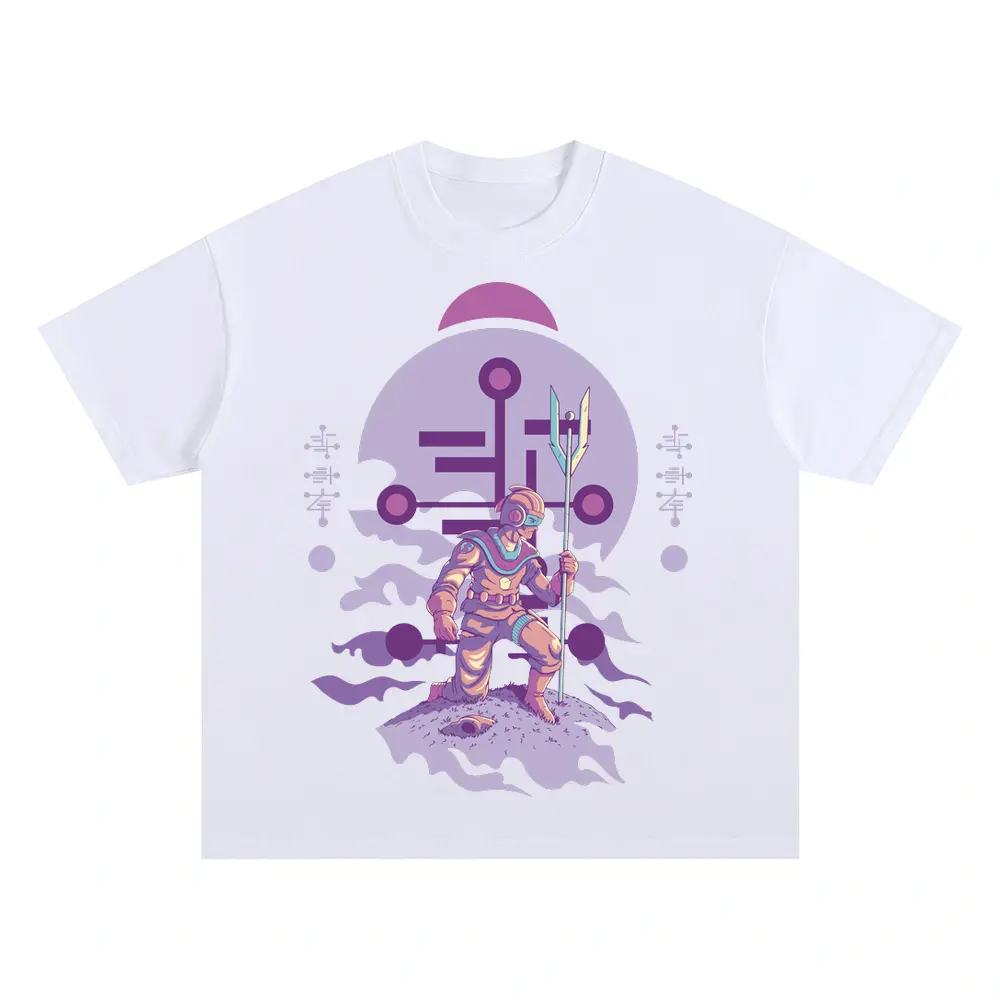 Alien Invasion E Oversized White Graphic Tee