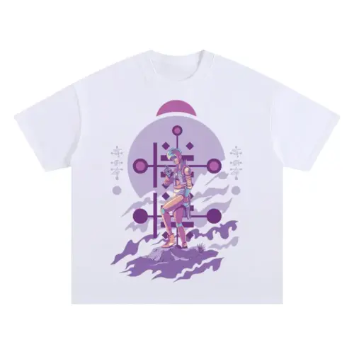 Alien Invasion F Oversized White Graphic Tee