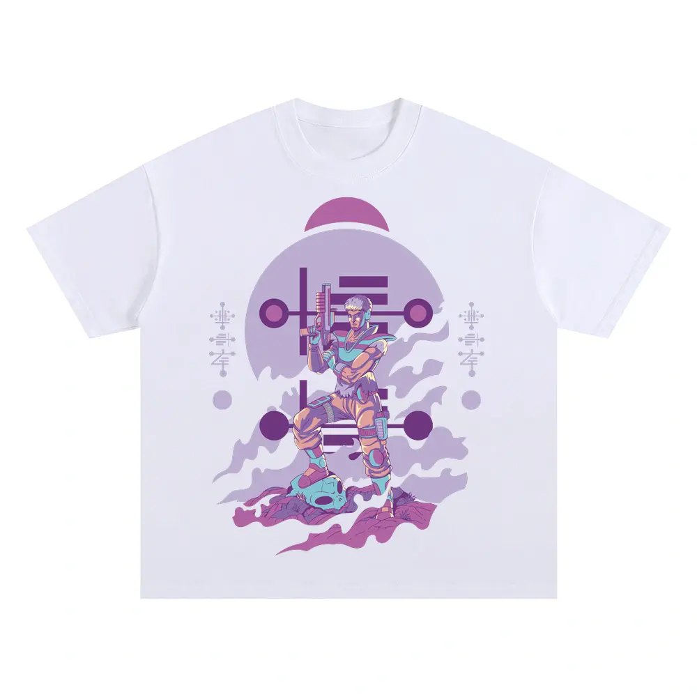 Alien Invasion C Oversized White Graphic Tee