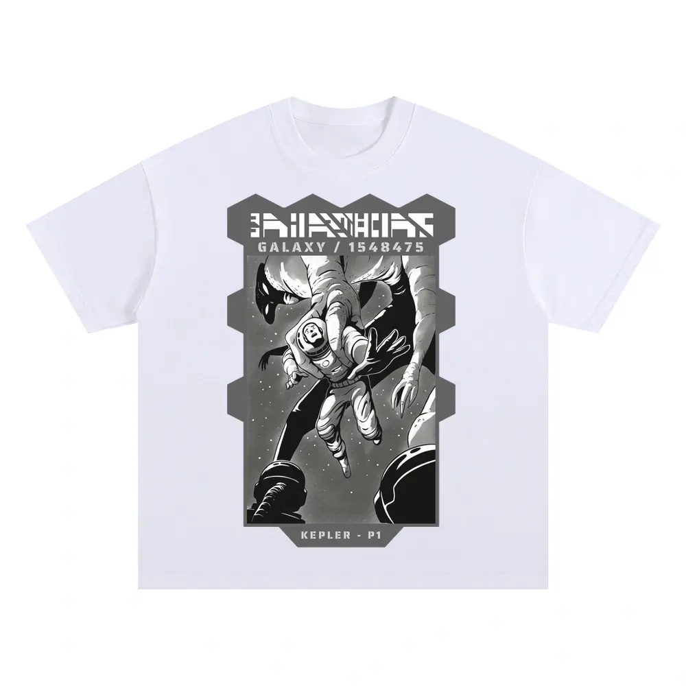 Astronauts C Oversized White Graphic Tee
