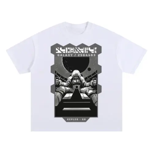 Astronauts G Oversized White Graphic Tee
