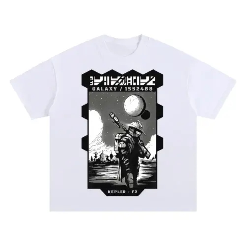Astronauts D Oversized White Graphic Tee