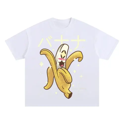 Bananacrazykawaii Oversized White Graphic Tee