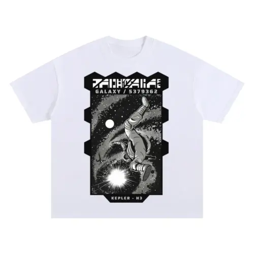 Astronauts H Oversized White Graphic Tee