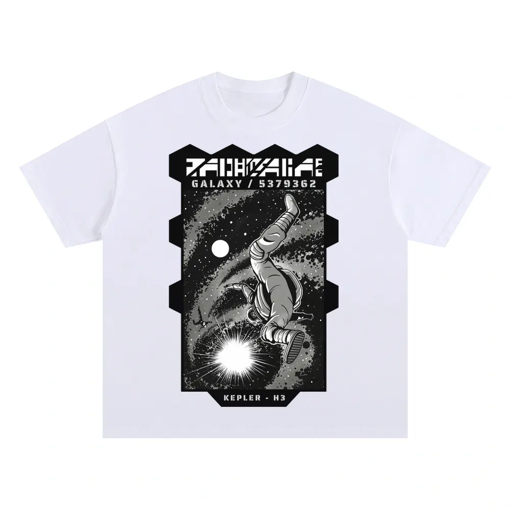Astronauts H Oversized White Graphic Tee