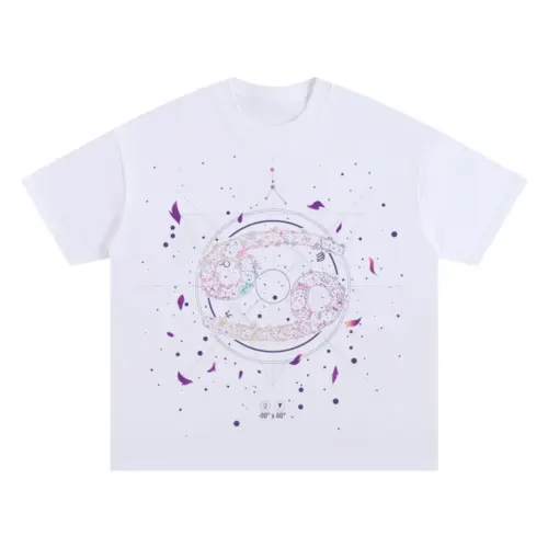 Zodiac Cancer Oversized White Graphic Tee