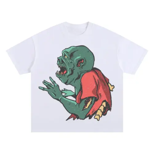 Zombie Mad Oversized White Graphic Tee