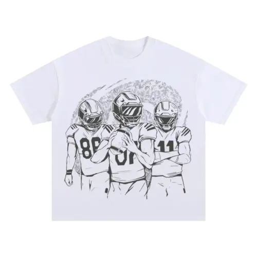 American Football Ink Oversized White Graphic Tee