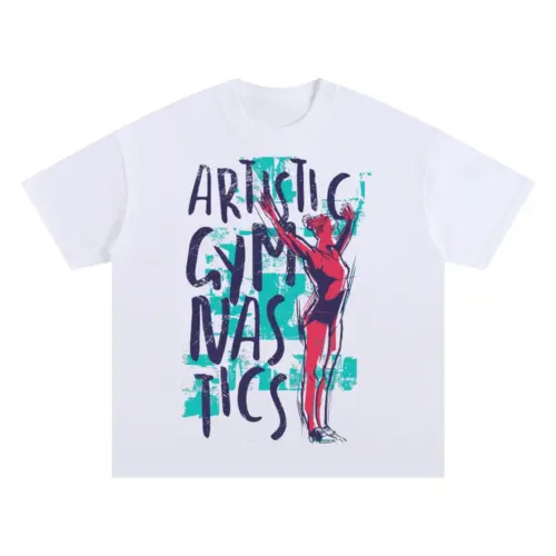 Artistic Gym Oversized White Graphic Tee
