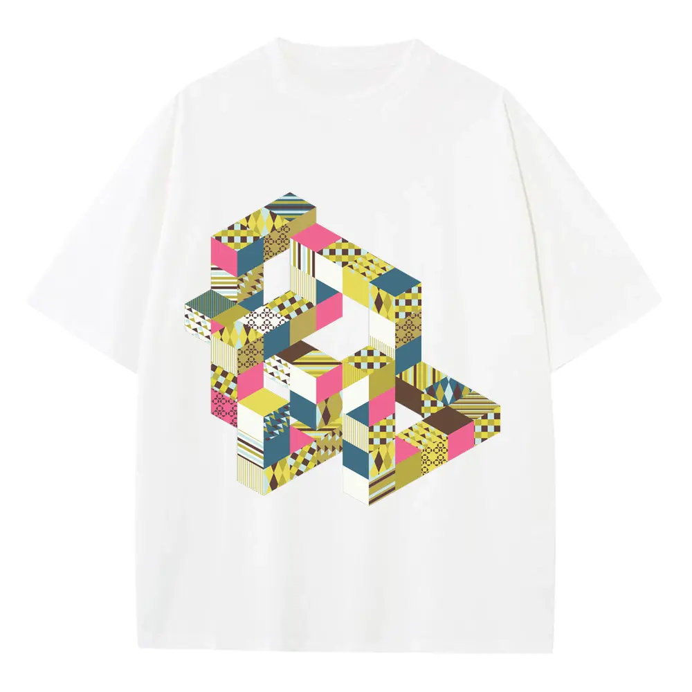 Abstract 00 Heavyweight Oversized White Graphic Tee