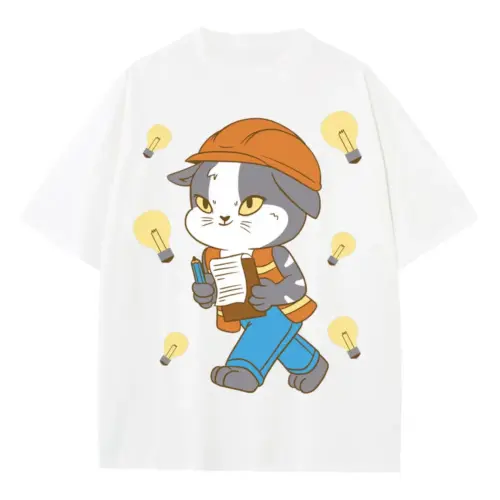 An Engineer Heavyweight Oversized White Graphic Tee