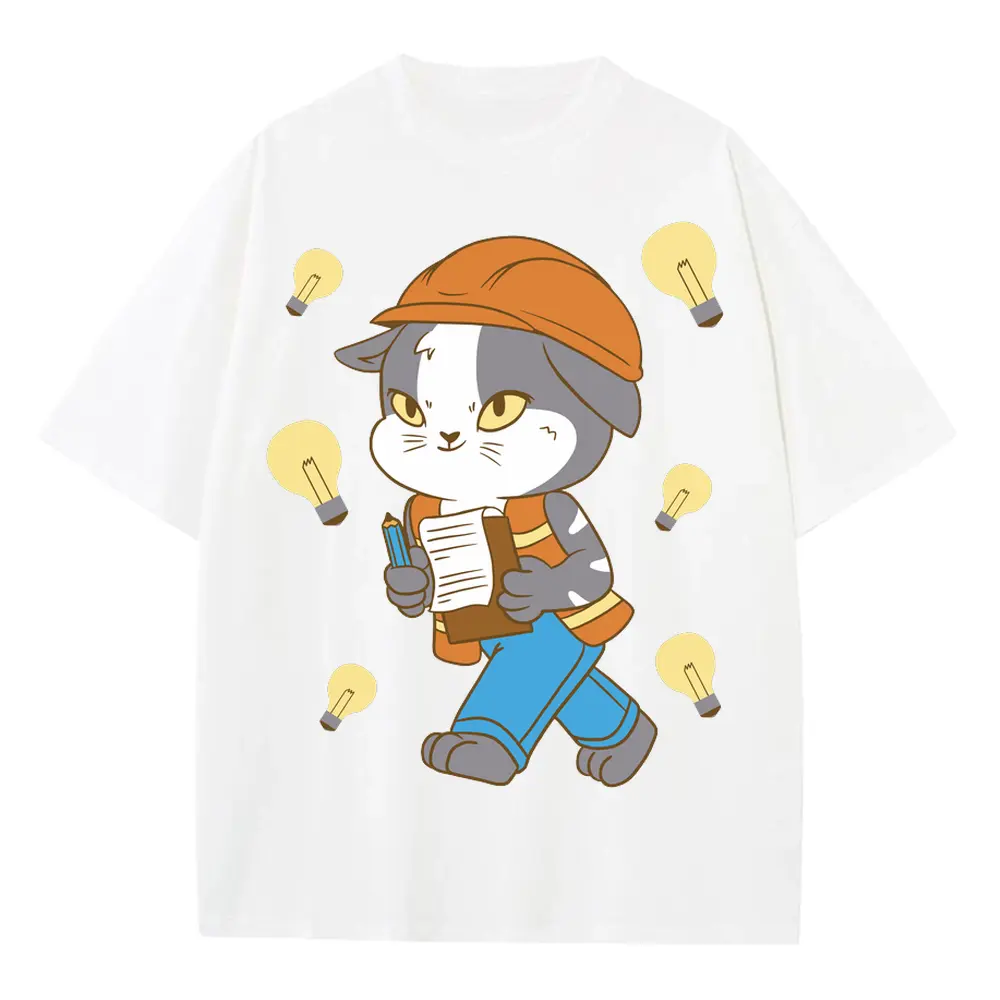 An Engineer Heavyweight Oversized White Graphic Tee