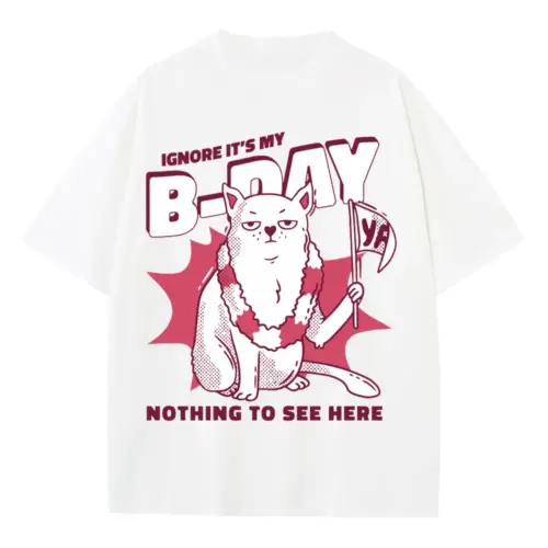 Anti Birthday Heavyweight Oversized White Graphic Tee