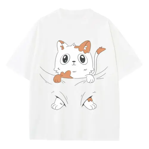 Babycat Heavyweight Oversized White Graphic Tee