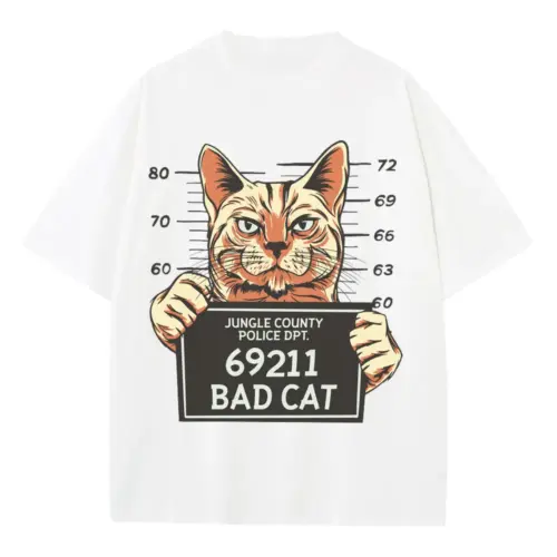 Badcat Heavyweight Oversized White Graphic Tee