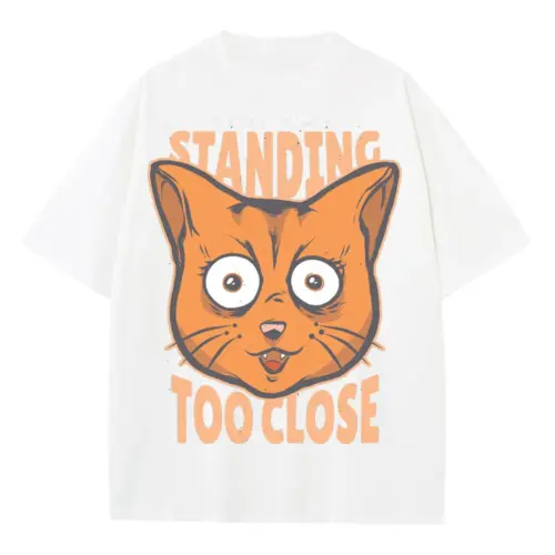 Standing Close Heavyweight Oversized White Graphic Tee