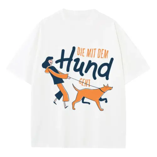 050 Hund Heavyweight Oversized White Graphic Tee