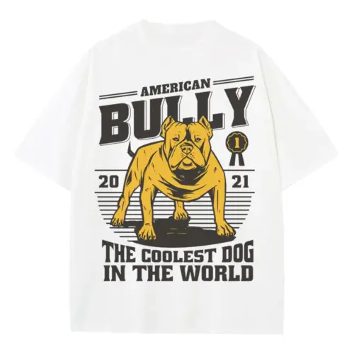 American Bully Heavyweight Oversized White Graphic Tee