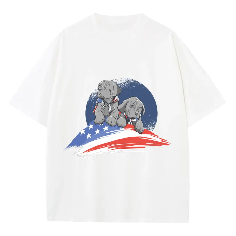 American Dogs Heavyweight Oversized White Graphic Tee
