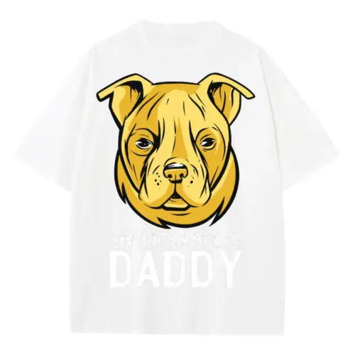 Americanbullydaddy Heavyweight Oversized White Graphic Tee