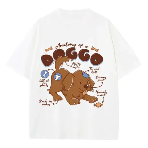 Anatomyofadoggo Heavyweight Oversized White Graphic Tee