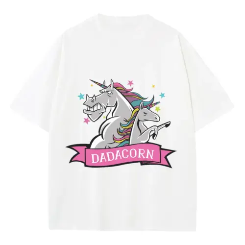 Dadcorn Heavyweight Oversized White Graphic Tee