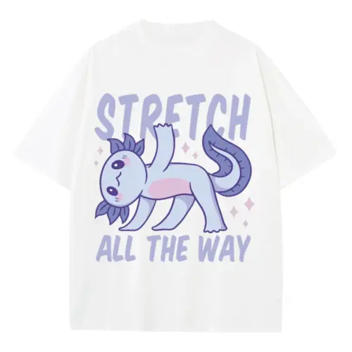 Yoga Axolotl Heavyweight Oversized White Graphic Tee