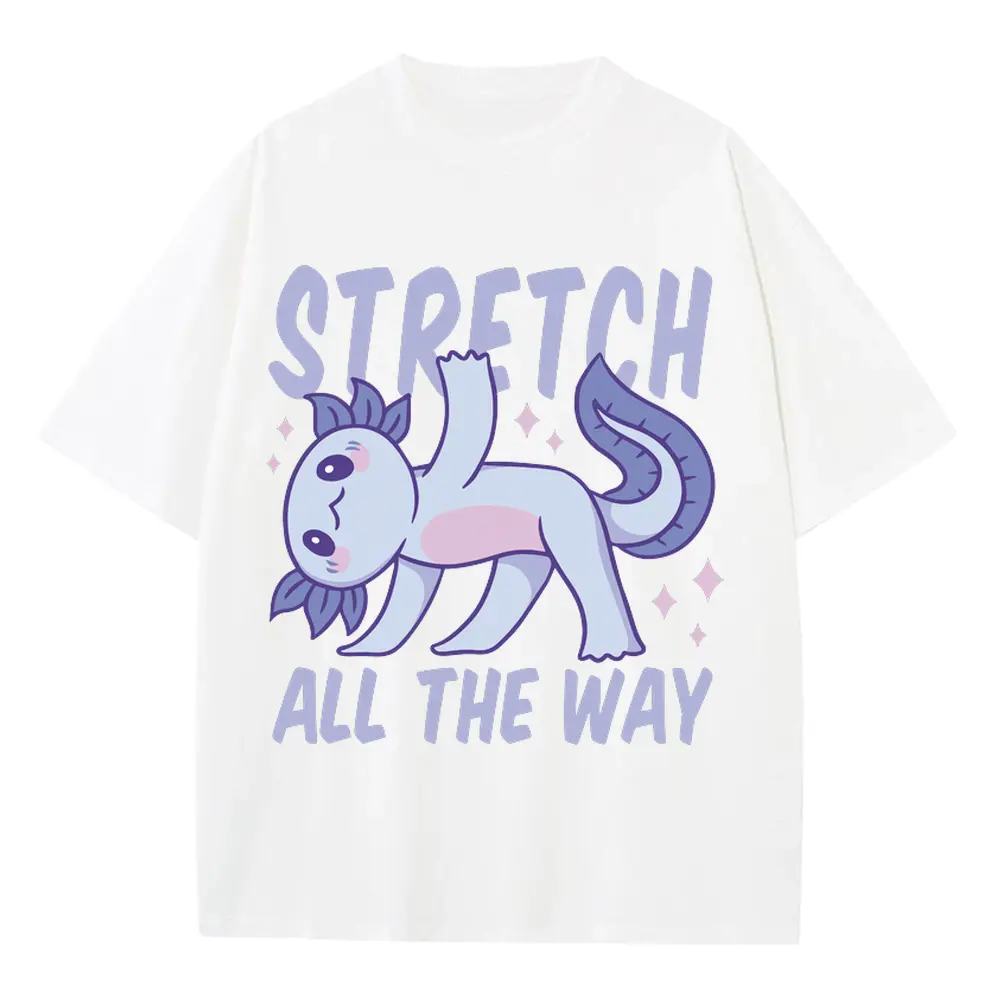 Yoga Axolotl Heavyweight Oversized White Graphic Tee