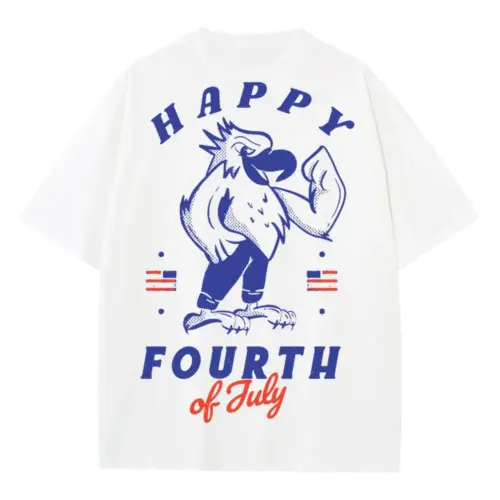 4 July Heavyweight Oversized White Graphic Tee