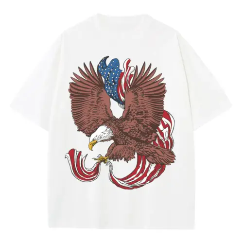 American Eagle A Heavyweight Oversized White Graphic Tee